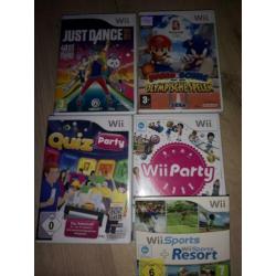 Wii met joysticks en games (just dance)