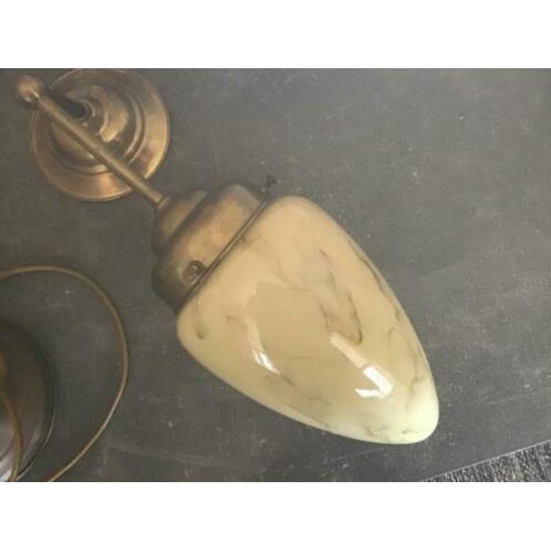 Art deco lampen gemarmerd glas