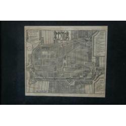 Delft, oude kaart, antiek, plattegrond, ets, gravure, Tirion