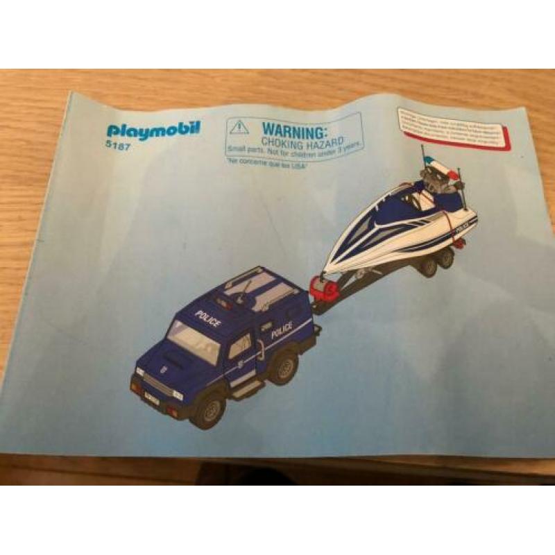 Playmobil 5187 politietruck met speedboot