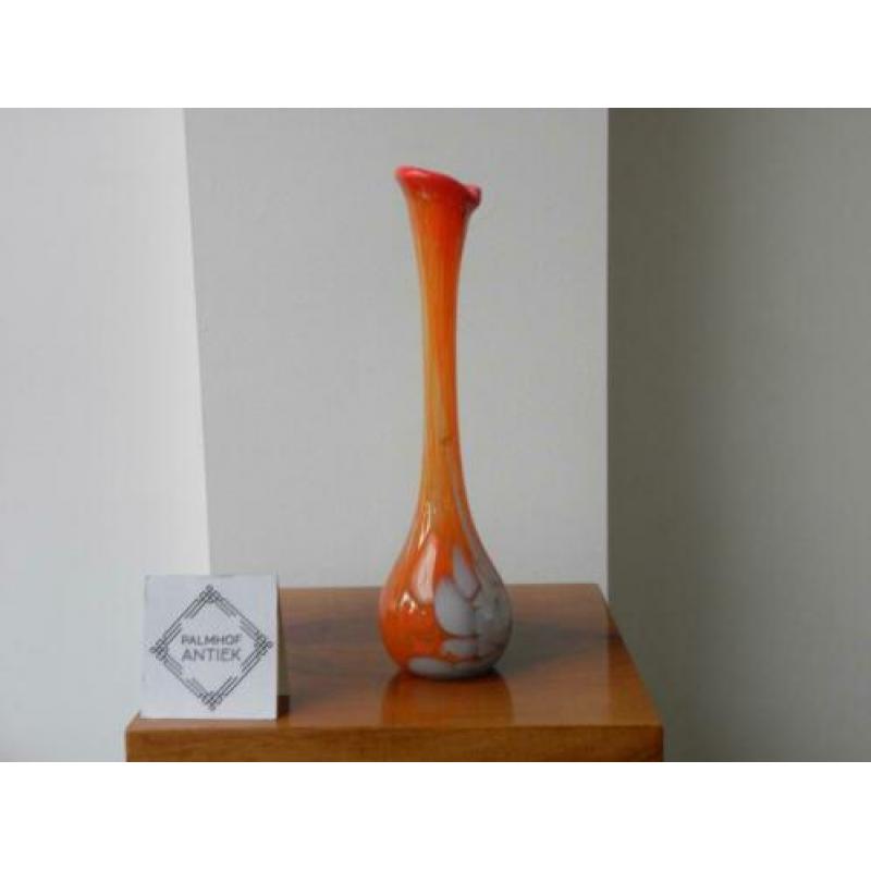 Murano Vaas Oranje/Wit Sixties Design