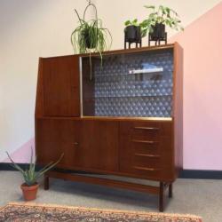 -Retro/vintage buffet-, vitrinekast, highboard, jaren 60-