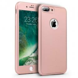 360° Frosting TPU hoesje Set voor iPhone 8+/7+ _ Roze Goud