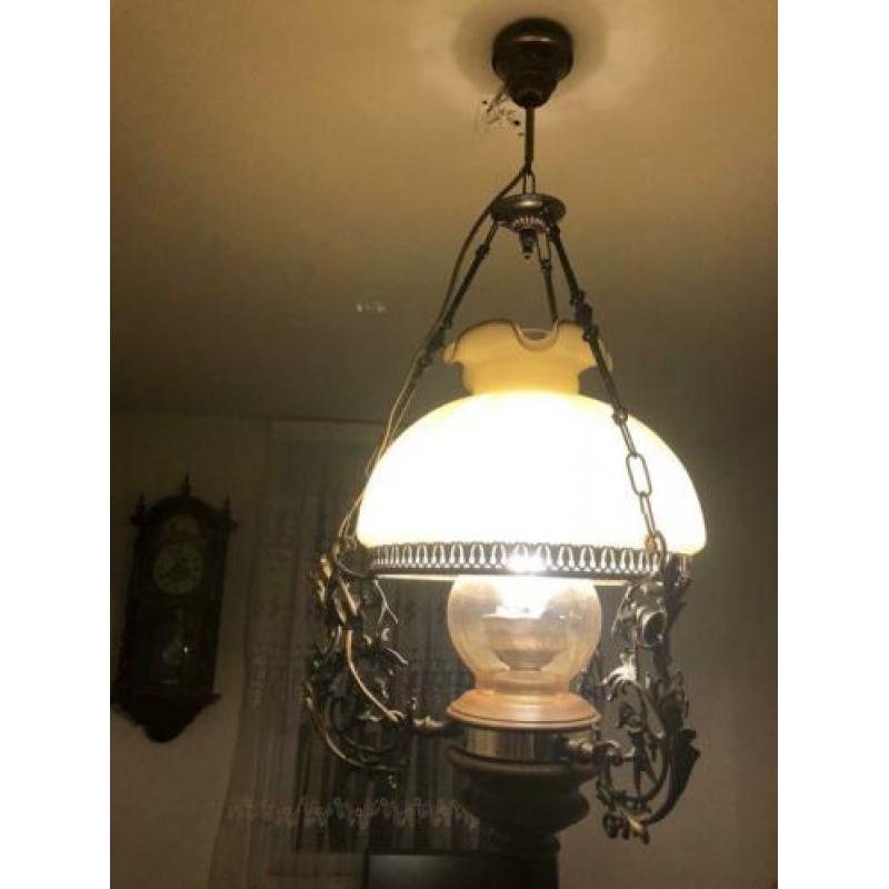 Olielamp electrisch antiek hanglamp