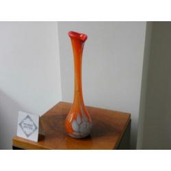 Murano Vaas Oranje/Wit Sixties Design