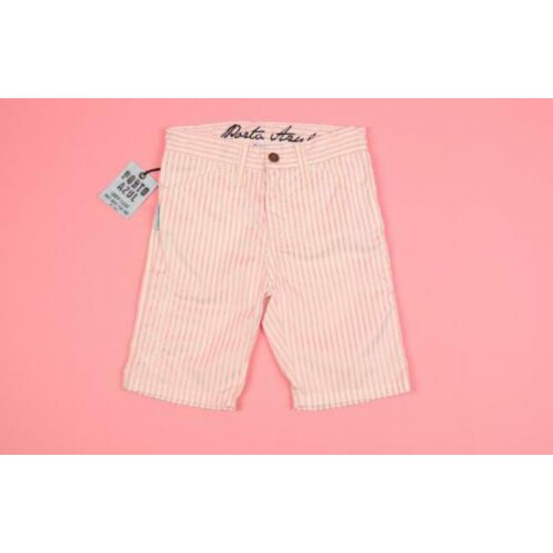 *NIEUW* Porto Azul bermuda short wit roze krijtstreep mt 110