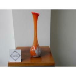 Murano Vaas Oranje/Wit Sixties Design