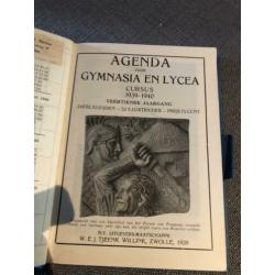 Schoolagenda agenda gymnasia lycea Tjeenk Willink 1939 1940