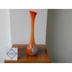 Murano Vaas Oranje/Wit Sixties Design