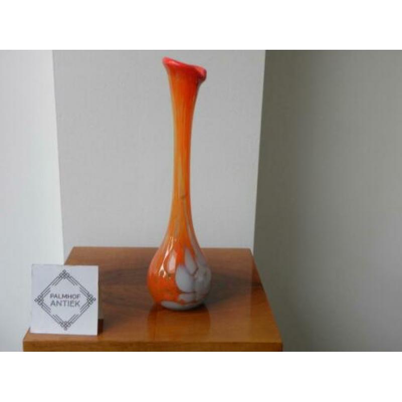 Murano Vaas Oranje/Wit Sixties Design