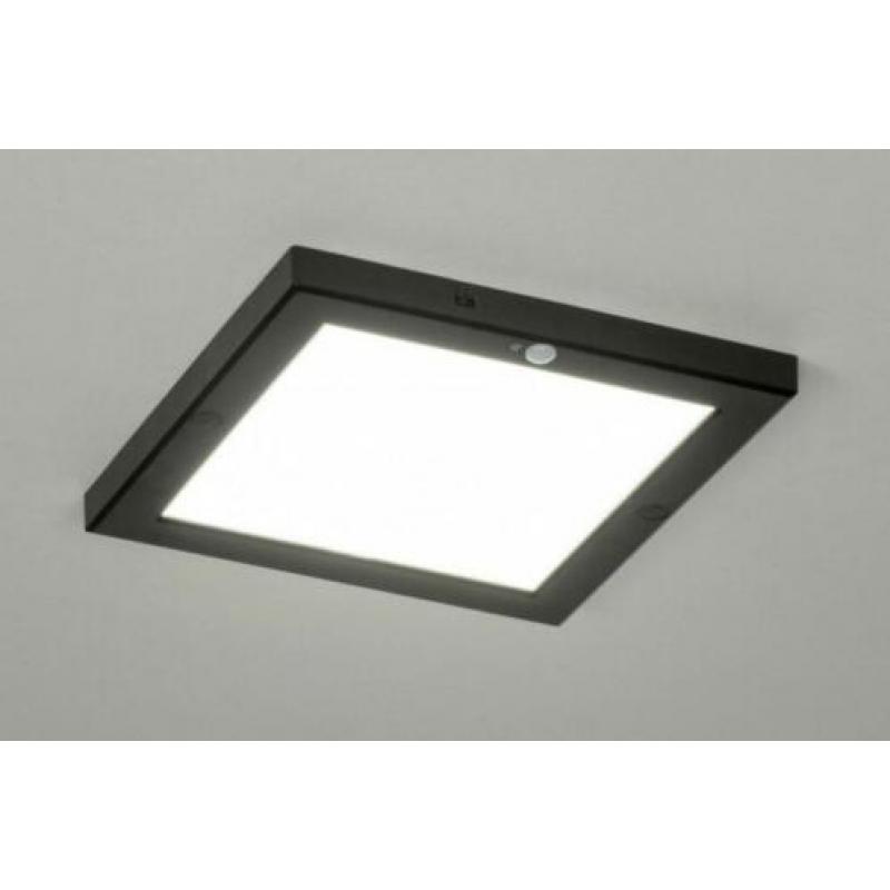 sensor plafondlamp plafonniere zwart led v garage hal kast