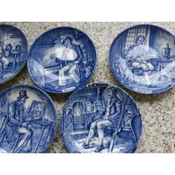 6 beroepen bordjes wedgewood blauw