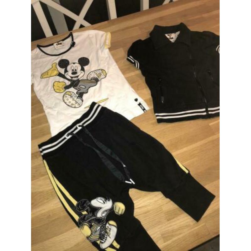 Monnalisa set broekje vestje t shirt Mickey mouse 128