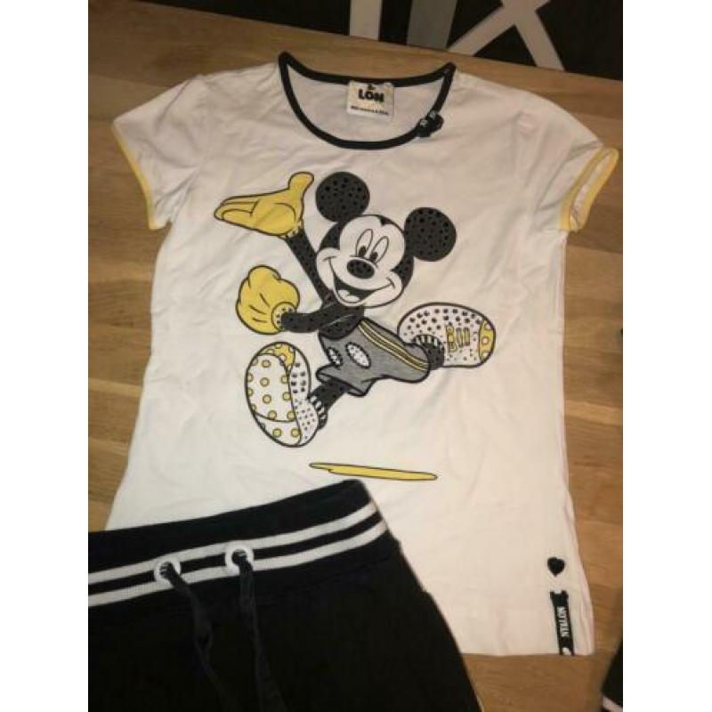 Monnalisa set broekje vestje t shirt Mickey mouse 128