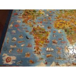 Puzzel Children,s map of the world, XL 60/90 cm.