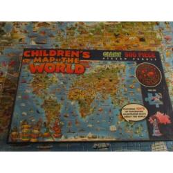 Puzzel Children,s map of the world, XL 60/90 cm.