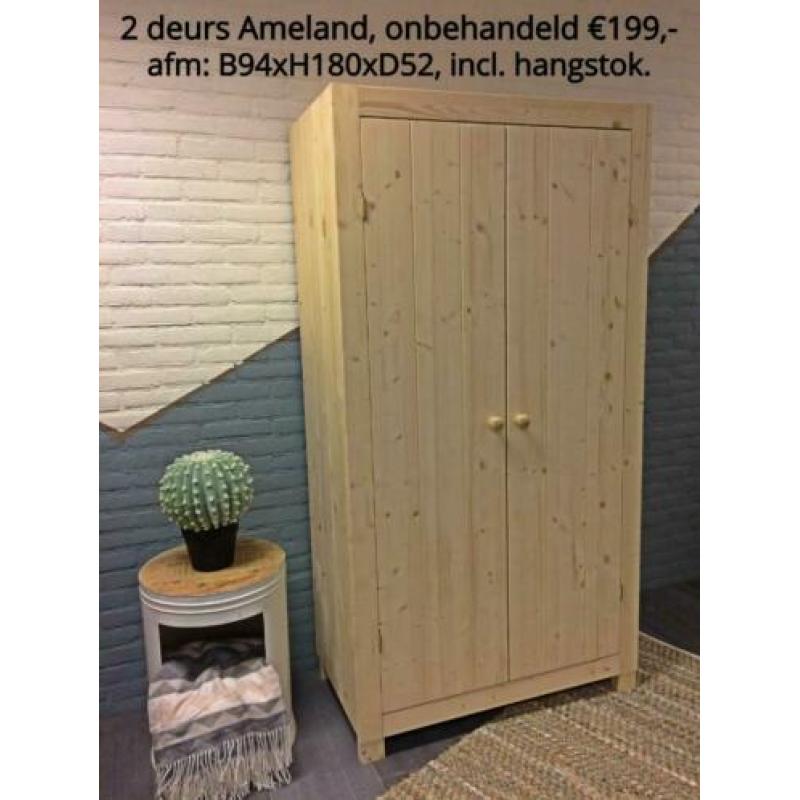 Blankhouten eenpersoonsbed Harm B+B 90x200/210/220 cm