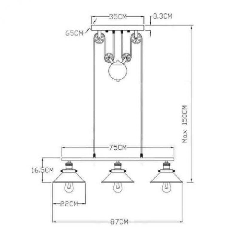 Industriële vintage plafond hanglamp retro led / GRATIS VERZ