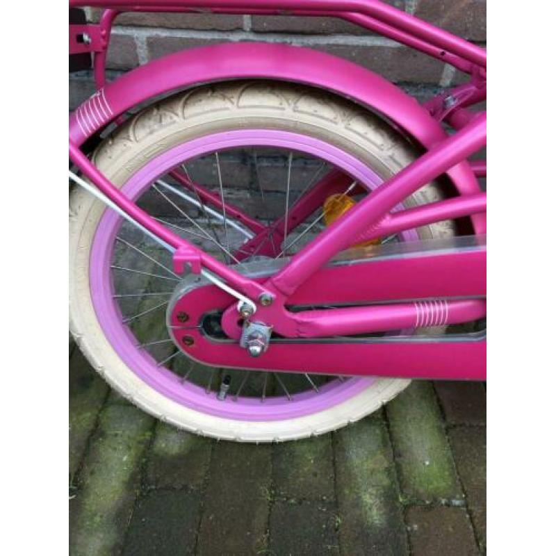 Loekie 16 inch kinderfietsje (mat roze)