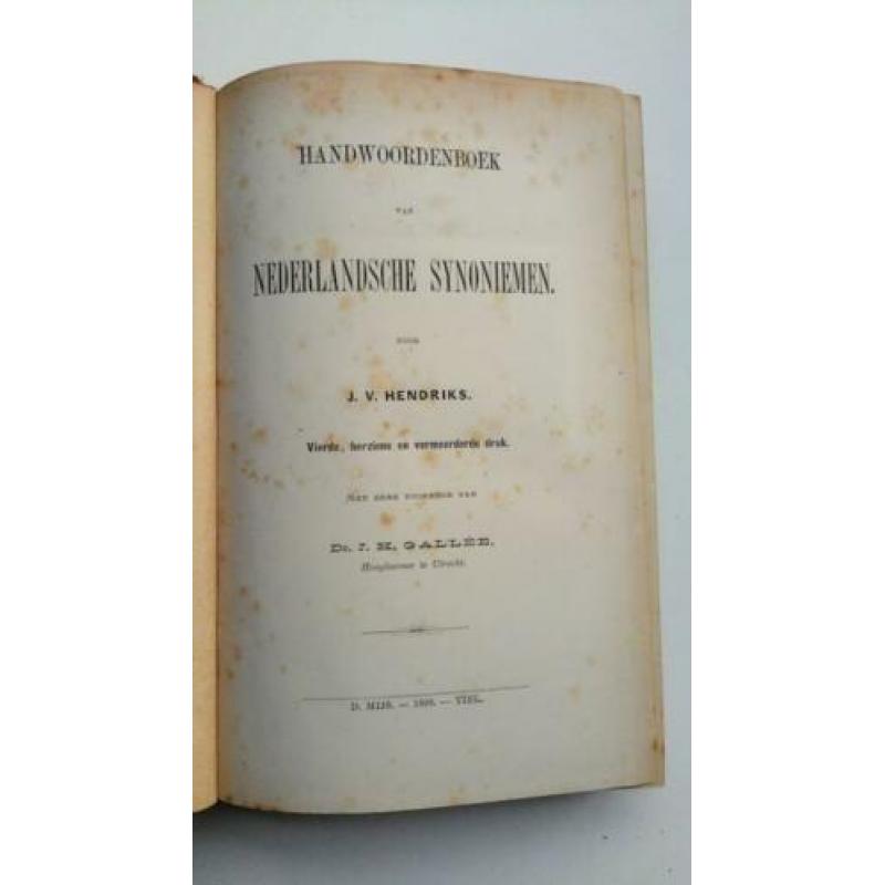 Handwoordenboek van Nederlandsche synoniemen 4e editie 1898