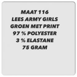 Maat 116 - lees army girls - groen & paars met print