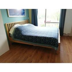 Auping spiralen /Eikenhouten bed - 200cm x 180cm (2x90)