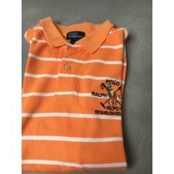 Oranje wit gestreepte polo van Ralph Lauren