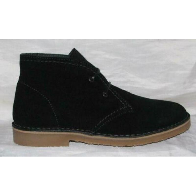 AQA maat 42 dessertboot zwart suede/leer - gratis verzenden