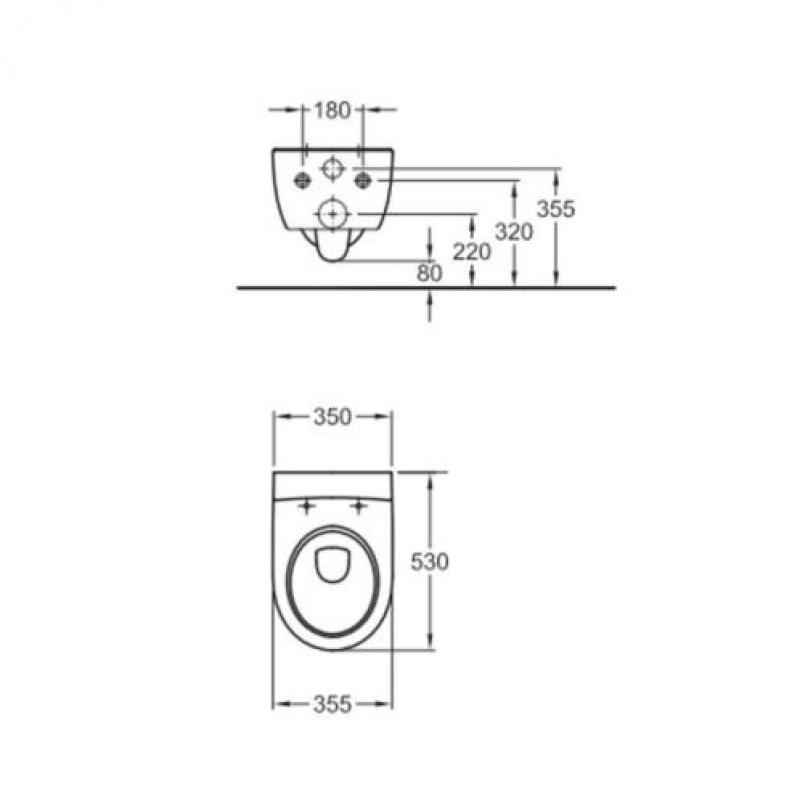 Wandcloset Geberit Sphinx 345 Rimfree (inclusief zitting)